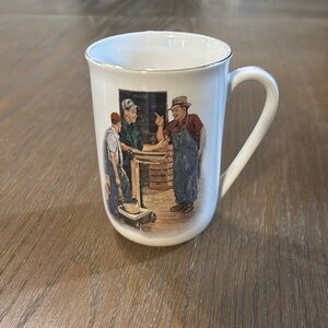 Norman Rockwell Vintage Ceramic Mug with Worker Design 💚